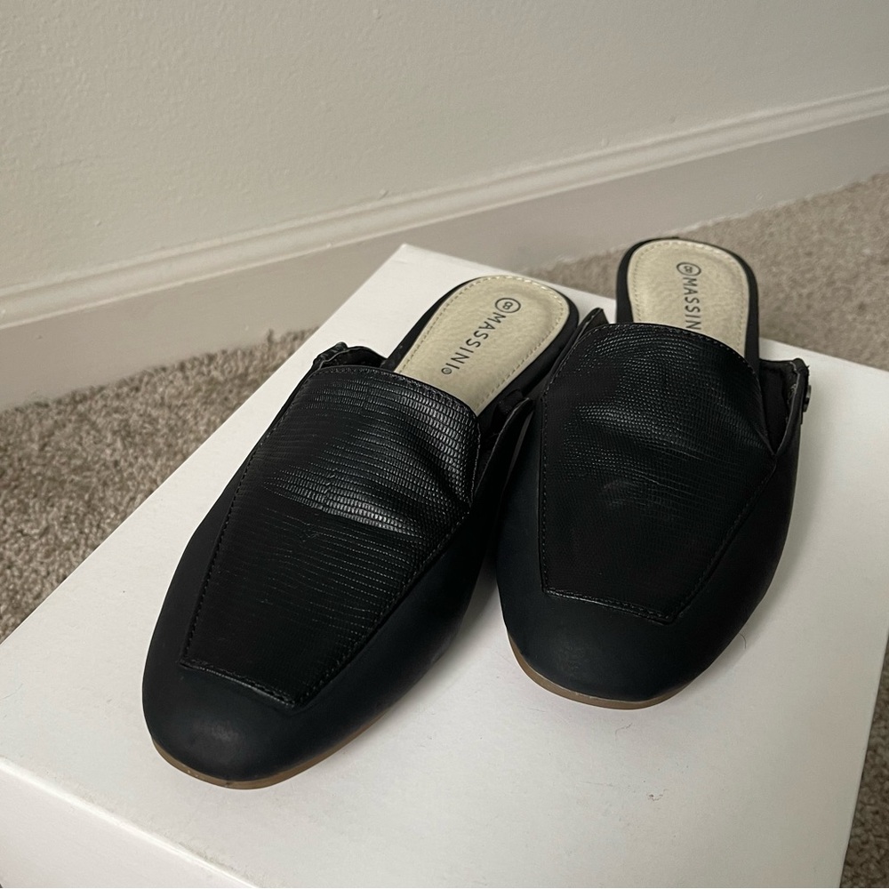 Massimo Black Women's Slip-On Shoes Massini Remi Black Slip on Flats Size 8 - Picture 3 of 10